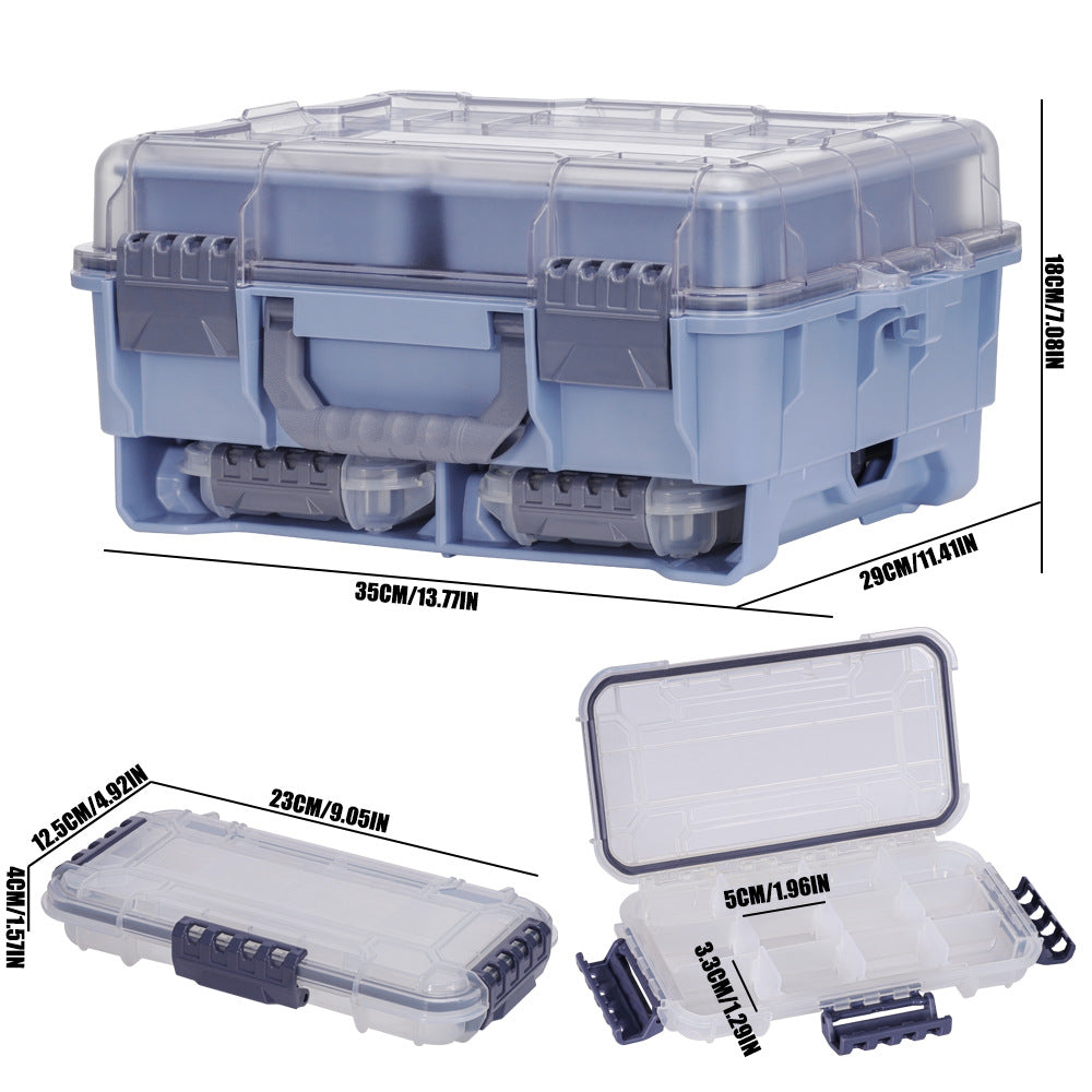 Large-capacity waterproof multi-functional double-layer accessory box