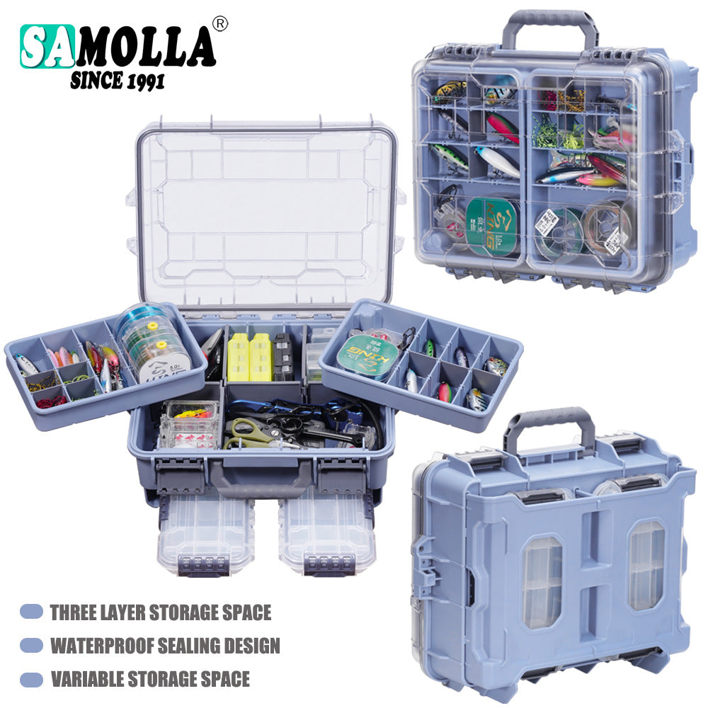 Large-capacity waterproof multi-functional double-layer accessory box