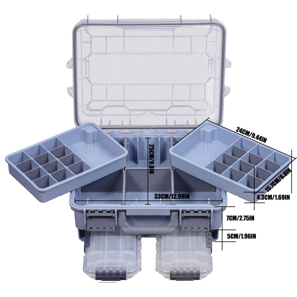 Large-capacity waterproof multi-functional double-layer accessory box