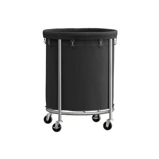 Laundry basket with wheels round laundry storage cart